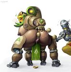  &lt;3 4_legs anal anal_bead anus big_breasts big_butt blush breasts butt duo female hand_on_butt headband horn humanoid levitating living_machine machine male not_furry omnic orgasm orisa_(overwatch) overwatch pussy pussy_juice razyda robot sweat taur video_games zenyatta_(overwatch) 