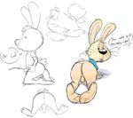  anthro anus backsack balls bottomless butt clothed clothing cub cum cumshot dialogue ejaculation english_text erection kneeling lagomorph lenny_(lenny_and_sid) lenny_and_sid looking_at_viewer male mammal masturbation multiple_images nokemop orgasm penile_masturbation penis rabbit shirt sketch_page solo speech_bubble t-shirt text unsure whiskers young 