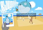 afterimage air_inflation ambiguous_gender ambiguous_pov ambiguous_species anthro antlers back_markings beach beach_towel before_and_after belly beverage beverage_can biped blue_body blue_fur blue_hair blush body_inflation brown_body brown_fur burping can canid canine clothed clothing container deer dipstick_tail first_person_view flapping_hands fox fur gecko gesture green_body green_skin grin group hair hand_gesture helpless hi_res holding_beverage holding_can holding_container holding_object holding_photo hooved_plantigrade hooved_toes hooves horn immobile inflation jumping lizard male mammal markings moobs navel net obese obese_anthro obese_male objectification open_mouth outside overweight overweight_anthro overweight_male parasol plantigrade puffed_cheeks red_body red_skin reptile ring_(marking) round_cloud sand scalie sea shaka_sign smile sound_effects speedo spherical_inflation sport story story_in_description swimwear tail tail_markings tan_body tan_fur text topless towel trio_focus volleyball volleyball_net water watermelon_(watermelonthegecko)