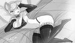  2017 animal_crossing anthro armwear bed big_breasts blush breasts cervine cleavage clothed clothing deer diana_(animal_crossing) elbow_gloves female gloves legwear lingerie mammal nintendo shonuff smile solo stockings video_games 