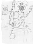  2017 anthro big_breasts breasts cereal ear_piercing female food giraffe holding_food holding_object huge_breasts legs_up mammal navel nude open_mouth open_smile penetration piercing pussy simple_background sitting sketch smile solo spoon spots spread_legs spreading table vaginal vaginal_penetration wolfkidd 