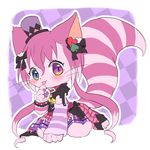  artist_request cat cat_busters eye_patch forest furry grin pink_hair shgrt_hair smile tree 