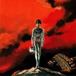  1boy absurdres brown_eyes brown_hair earth_(planet) earth_federation_space_forces gundam helmet highres mecha mecha_pilot_suit military military_uniform non-web_source planet robot scan space space_helmet spacesuit yasuhiko_yoshikazu 