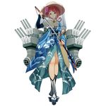  cannon full_body japanese_clothes katana kimono kumano_(victory_belles) looking_at_viewer official_art pink_hair saber_(weapon) salmon88 simple_background solo standing sword victory_belles weapon white_background yellow_eyes 