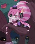  artist_request cat cat_busters eye_patch forest furry grin pink_hair shgrt_hair smile tree 