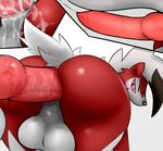  all_fours anal animal_genitalia animal_penis anus balls big_balls big_butt big_penis butt canine_penis cum cum_in_ass cum_inside cum_while_penetrated doggystyle from_behind_position knot looking_back lycanroc male male/male nintendo orgasm pcred566 penetration penis pok&eacute;mon sex smile solo_focus video_games 