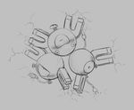  ambiguous_gender blush feral group magneton monochrome nintendo pok&eacute;mon simple_background solo tagme video_games white_background yaroul 