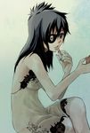  artist_request black_hair blue_eyes breasts chrome_dokuro dress eyepatch katekyo_hitman_reborn! makeup solo source_request 