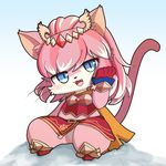  artist_request blue_eyes cat cat_busters furry open_mouth pink_hair 