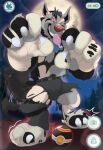 2026 3_toes 4_fingers anthro artist_logo belt biped black_body black_fur black_lips blurred_background bodily_fluids bottomwear camera_view cheek_tuft claws clothing cray.awn depth_of_field destroyed_clothing digitigrade drooling facial_tuft fangs feet finger_claws fingers fluffy fluffy_tail footwear forest full_moon fur fur_growth generation_3_pokemon gloves glowing grey_body grey_fur grey_hair growth hair handwear head_tuft hi_res human human_to_anthro lips logo luxury_ball male mammal mid_transformation mightyena moon motion_lines multicolored_body multicolored_fur night nintendo on_one_leg open_mouth outside pants paws plant pokeball pokemon pokemon_(species) pupils purple_eyes raised_foot reaching_towards_viewer red_eyes red_nose saliva shaded shirt shoe_burst shoes sky slit_pupils smaller_version_at_source smoke snout solo species_transformation standing star starry_sky straining_footwear stylized tail tearing_clothing tearing_gloves tearing_pants tearing_shirt tearing_shoes teeth tight_clothing tight_footwear tight_shoes toe_claws toes tongue tongue_out topwear torn_bottomwear torn_clothing torn_gloves torn_handwear torn_pants torn_shirt torn_shoes torn_topwear transformation tree tuft two_tone_body two_tone_fur werecreature werepokemon white_claws yellow_sclera