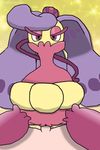  cowgirl_position duo eyelashes female female_on_top flora_fauna hair human long_hair looking_at_viewer male male/female mammal nintendo on_top penetration penis plant pok&eacute;mon purple_hair pussy sex shiny_pok&eacute;mon thick_thighs tsareena video_games 