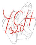  absurd_res ambiguous_gender character feet fracturedvixen here hi_res humanoid solo ych_(character) your 