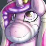 1:1 1_horn 2026 digital_drawing_(artwork) digital_media_(artwork) equid equine eyelashes female feral friendship_is_magic hasbro headshot_portrait horn horse icon inflatable latex latex_body low_res mammal my_little_pony mythological_creature mythological_equine mythology permanent_smile pink_body pony pool_toy portrait posexe princess_cadance_(mlp) seam_(sewing) shaded simple_background soft_shading solo three-quarter_view winged_unicorn wings