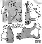  balls bear bowserboy101 butt cartoon_network grizzly_(wbb) grizzly_bear male mammal monochrome penis we_bare_bears 