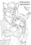  anthro breast_grab breasts canid canine canis collar collar_only comic cover cover_art cover_page daigaijin digital_drawing_(artwork) digital_media_(artwork) duo english_text felid feline female fur hair hand_on_breast hi_res larger_male looking_back lynx male male/female mammal monochrome navel nude simple_background size_difference sketch smaller_female smile standing text wolf zaire_(nightdancer) 