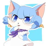  artist_request blue_eyes blue_hair cat cat_busters furry smile 