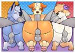 2026 accessory aged_up alexnik anthro australian_cattle_dog bangs bingo_heeler bird_dog blue_body blue_fur bluey_(series) butt canid canine canis cattledog cocker_spaniel digital_media_(artwork) domestic_dog fan_character female flower flower_in_hair fur genitals group hair hair_accessory head_tuft headband herding_dog hi_res hunting_dog hybrid male male/female mammal oral orange_body orange_fur pastoral_dog pawpads penetration penis plant sex socks_heeler spaniel tan_body tan_fur trio tuft vaginal vaginal_penetration watermark white_body white_fur