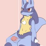 1:1 2021 3_fingers anthro biped blue_body blue_fur blue_penis blue_tail bodily_fluids canid canine chest_spike digital_drawing_(artwork) digital_media_(artwork) erection facial_markings fingers fur generation_4_pokemon genitals glans glistening glistening_eyes gloves_(marking) grey_body grey_fur grey_inner_ear grey_markings hand_spike head_markings humanoid_genitalia humanoid_penis lucario male male_anthro mammal markings mouth_closed multicolored_body multicolored_fur multicolored_penis navel neck_tuft nintendo nude nude_anthro nude_male penis pink_eyes pink_glans pink_penis pointy_ears pokemon pokemon_(species) prick_ears pu_sukebe simple_background solo spikes spikes_(anatomy) sweat tail tuft two_tone_penis yellow_body yellow_fur