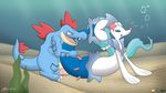  alligator attack bubble crocodilian cum fencydregin feraligatr hair invalid_tag marine nintendo orgasm penetration pkmn pok&eacute;mon primarina reptile sand scalie sea sex underwater video_games water 