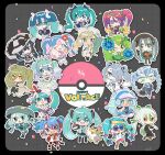  6+girls aqua_hair black_border black_hair blonde_hair blue_hair border bug_miku_(project_voltage) chibi chibi_only closed_mouth commentary_request confetti copyright_name dark_miku_(project_voltage) dated dragon_miku_(project_voltage) electric_miku_(project_voltage) everyone eyelashes fairy_miku_(project_voltage) farfetch'd fighting_miku_(project_voltage) fire_miku_(project_voltage) flying_miku_(project_voltage) ghost_miku_(project_voltage) grass_miku_(project_voltage) green_hair grey_background grid_background ground_miku_(project_voltage) hatsune_miku highres ice_miku_(project_voltage) long_hair miku_day multicolored_hair multiple_girls multiple_persona najo normal_miku_(project_voltage) open_mouth orange_hair outline pink_hair poison_miku_(project_voltage) poke_ball_symbol pokemon pokemon_(creature) project_voltage psychic_miku_(project_voltage) red_hair rock_miku_(project_voltage) smile steel_miku_(project_voltage) teeth twintails upper_teeth_only vocaloid water_miku_(project_voltage) white_hair white_outline 