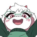 anthro blush bovid caprine deltarune eyewear floppy_ears fur glasses goat horn humanoid male mammal milinkapro open_mouth pink_eyes ralsei solo undertale_(series) white_body white_fur