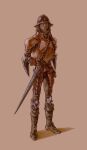  1boy absurdres arm_behind_back armor boots breastplate disco_elysium expressionless facing_viewer full_body glasses helmet highres kim_kitsuragi knight looking_at_viewer male_focus narrowed_eyes solo standing thatuglymeme 