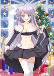  christmas cleavage navel nishimata_aoi skirt_lift thighhighs tsuki_ni_yorisou_otome_no_sahou tsuki_ni_yorisou_otome_no_sahou_2 tsuki_ni_yorisou_otome_no_sahou_2.2_axl+sa!! youkadou_sakuri 