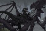 absurd_res alien alien_(franchise) black_body black_markings caesarus claws cloacal cloacal_penetration cowgirl_position dark_the_xenodragon dinosaur dominant dominant_female dromaeosaurid duo face_tentacles female feral fog forest from_front_position genitals glowing glowing_eyes hand_on_butt hand_on_chest hand_on_leg hand_on_thigh hi_res imminent_sex knot knotted_penis looking_at_genitalia looking_at_penis lying male male/female markings nightmare_(m7734cargo) on_back on_bottom on_top penetration penis plant prehistoric_species reptile riding saurischian scalie sex simple_background smile spread_wings swamp tapering_penis tentacles theropod tree wings xenodragon xenomorph