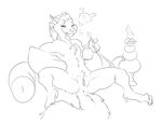  anthro anus charr feline female flat_chested guild_wars halbean hookah lounging mammal monochrome nude pillow presenting presenting_pussy purna_whitewillow pussy relaxing simple_background smoking solo spread_legs spreading video_games white_background 