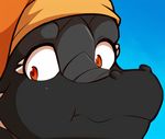  animated black_scales close-up dragon embarrassed female hat headshot horn madam_reni_(twokinds) orange_eyes scales solo tom_fischbach twokinds vibrating 