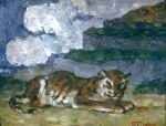 19th_century ambiguous_feral ambiguous_gender ancient_art cloud day detailed_background felid feral formal_art hi_res impressionism lying lying_on_ground mammal oil_painting_(artwork) on_front on_ground outside painterly painting_(artwork) pantherine paul_cezanne public_domain quadruped resting side_view signature sky solo striped_body stripes tail tiger traditional_media_(artwork) traditional_painting_(artwork)