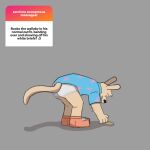 anthro bent_over blue_clothing blue_shirt blue_topwear briefs butt clothing coin english_text footwear fur hi_res macropod male mammal marsupial mrpawpaw nickelodeon pattern_clothing pattern_shirt pattern_topwear red_clothing red_footwear red_shoes rocko's_modern_life rocko_rama shirt shoes solo tail tan_body tan_fur text tighty_whities topwear underwear wallaby white_briefs white_clothing white_underwear