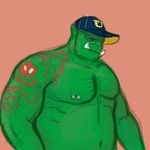  2017 alexyorim baseball_cap hat humanoid musclegut muscular nipple_piercing nipples orc pecs piercing slightly_chubby tattoo tusks 