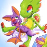  anthro balls bat chameleon duo female gerkk internal laylee lizard male male/female mammal penetration penis reptile scalie yooka yooka-laylee 