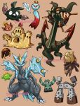  =_= anchor arms_up artist_name bronzong chimecho claws closed_eyes closed_mouth commentary defiant_drills dhelmise english_commentary full_body highres ice kabuto_(pokemon) kyurem no_humans open_mouth palossand pokemon pokemon_(creature) pokemon_focus relicanth sharp_teeth ship's_wheel simple_background skiploom smile stonjourner stunfisk teeth trubbish tynamo upper_teeth_only 