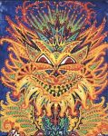 ambiguous_gender ancient_art colored_pencil domestic_cat felid feline felis feral louis_wain mammal nightmare_fuel psychedelic solo traditional_media_(artwork)
