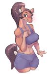  alpha_channel anthro brown_fur brown_hair clothed clothing equine female fur hair horse jam_(artist) looking_at_viewer mammal muscular muscular_female solo wide_hips 