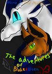  anthro black_fur blue_eyes canine clothed clothing collar comic dragon feral fin fur green_eyes horn lovecatsanddragons mammal orange_fur scales simple_background white_scales wolf 