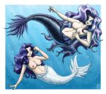 2019 alpha_channel alternate_species aquatic black_body black_scales black_tail blue_eyes border breasts colored_nails duo eyeshadow female friendship_is_magic hair hair_over_eye hasbro hi_res highlights_(coloring) humanoid_merfolk idw_publishing king-kakapo lips lipstick long_hair makeup merfolk mermaid_tail multicolored_hair my_little_pony my_little_pony_(idw) nails navel nightmare_rarity_(idw) nipples nude purple_hair purple_lips purple_lipstick purple_nails rarity_(mlp) red_lipstick scales split_form tail transparent_border two_tone_hair underwater water white_body white_highlights white_scales white_tail