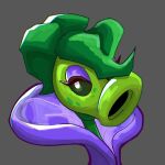 2026 bust_portrait cel_shading clothing colored digital_media_(artwork) echo_pea electronic_arts elemental_creature eyelashes eyeshadow female flora_fauna glutoart green_body green_hair green_sclera grey_background hair hi_res leaf leaf_hair looking_at_viewer makeup not_furry peashooter_(pvz) plant plant_hair plants_vs._zombies plants_vs._zombies_3 popcap_games portrait pseudo_hair purple_clothing purple_eyeshadow purple_topwear shaded simple_background siphon_(anatomy) solo three-quarter_view topwear white_eyes