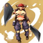  abs animal_humanoid big_breasts bottle bovine bra breasts cattle cleavage clothed clothing cow_humanoid cow_print female gloves hair hataraki_ari holding_object holding_weapon hooves horn humanoid jacket jeans knife mammal muscular muscular_female open_mouth panties pants pointy_ears red_hair shimomo short_hair solo tail_tuft tuft underwear weapon yellow_eyes 