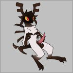 1:1 2_toes 3_fingers animal_genitalia animal_penis ankle_tuft anthro antlers arm_tuft ball_tuft balls big_pupils bodily_fluids brown_body brown_fur cervine_genitalia cervine_penis cheek_tuft claws digital_media_(artwork) digitigrade dilated_pupils dripping elbow_tuft envoyager facial_tuft feet finger_claws fingers fingers_together fur genital_fluids genitals horn leg_tuft male nude penis pink_penis point_coloration precum precum_drip pupils rain_world reclining red_pupils scavenger_(rain_world) semi-anthro sheath short_tail solo tail tail_motion tailwag tapering_penis toe_claws toes tuft videocult white_body white_fur yellow_sclera