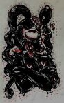 2025 absurd_res ambiguous_gender anthro bdsm bdsm_outfit black_body black_fur bloodshot_eyes bodily_fluids brain canid canine canis clothing crazy_eyes crossed_arms domestic_dog drooling ear_hair eye_roll eyelashes femboy feminine fur gore graphite_(artwork) half-length_portrait head_wound hi_res insane kujo_(valtreatment) latex latex_body latex_clothing latex_fur latex_skinsuit lipstick long_ears looking_pleasured makeup mammal mixed_breed mixed_media nipple_tape open_wound organs orgasm_face painting_(artwork) pasties pigtail_ears pigtails portrait red_eyes saliva sharp_teeth skinsuit smile solo stitch_(sewing) tape teeth tight_clothing tongue tongue_out traditional_media_(artwork) undead valtreatment wounded zombie