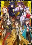  6+girls ahoge animal_ears armband ascot asymmetrical_shirt beanie black_ascot black_gloves black_hair black_jacket black_pants black_shirt blue_coat blue_eyes blunt_bangs blush bow breasts brown_eyes brown_hair brown_hat clenched_teeth closed_mouth coat denim dream_journey_(reminder_of_dreamland)_(umamusume) dream_journey_(umamusume) dress ear_bow ear_covers ears_through_headwear eyewear_strap fenomeno_(black_flames_of_the_righteous_spirit)_(umamusume) fenomeno_(umamusume) fingerless_gloves flipped_hair gem glasses gloves goggles goggles_around_neck gold_ship_(red_strife)_(umamusume) gold_ship_(umamusume) green_gem grey_hair grey_hat hair_between_eyes hat horse_ears horse_girl horse_tail horseshoe_hat_ornament horseshoe_ornament jacket jeans knife_sheath konsu_(konsu1182da) long_hair long_sleeves lucky_lilac_(racing)_(umamusume) lucky_lilac_(umamusume) multicolored_hair multiple_girls nakayama_festa_(shichuukyuukatsu)_(umamusume) nakayama_festa_(umamusume) open_mouth orange_hair orfevre_(control)_(umamusume) orfevre_(umamusume) pants peaked_cap pillbox_hat purple_eyes purple_hair red_dress sheath shirt signature single_ear_cover sleeveless sleeveless_dress smile stay_gold_(sunlit_outsider)_(umamusume) stay_gold_(umamusume) stay_gold_clan_(umamusume) striped_armband striped_clothes striped_hat tail teeth torn_clothes torn_coat torn_jeans torn_pants torn_shirt two-tone_hair umamusume white_coat white_gloves white_hair white_shirt wrist_belt yellow_coat 