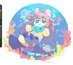  1girl :i ahchive_be ahoge air_bubble animal_ears aqua_bow aqua_bowtie art_program_in_frame black_socks blue_eyes blue_skirt border bow bowtie brown_hair bubble cardigan cat_ears cat_girl cat_tail closed_mouth coral english_text fish hair_between_eyes hair_ornament hair_ribbon heart heart_hair_ornament highres jaggy_lines light_blush long_hair long_sleeves looking_at_viewer neuro-sama red_bow red_ribbon ribbon round_border skirt smile snorkel_in_mouth socks sparkle swimming tail tail_bow tail_ornament turtle two_side_up underwater vedal987 vedal_ai very_long_hair virtual_youtuber white_border yellow_cardigan 