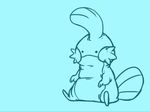  2013 ambiguous_gender amphibian animated belly black_and_blue blue_background blue_theme dot_eyes external_gills feral fin full-length_portrait gills head_fin low_res monochrome mudkip nintendo nude open_mouth paws pok&eacute;mon portrait quadruped raybee semi-anthro simple_background sitting slightly_chubby smile solo spitting tailfin toony video_games water water_spray 