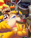  anal anal_penetration anthro balls blue_eyes bowser crossover double_anal double_penetration duo erection ganondorf gerudo group group_sex hi_res human humanoid_penis ice_climber koopa linklink male male/male mammal mario_bros nintendo nude penetration penis popo_(ice_climber) pubes scalie sex size_difference the_legend_of_zelda threesome video_games young 