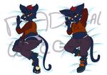 anthro bed butt cat dakimakura_design feline female hi_res mae_(nitw) mammal multiple_poses night_in_the_woods on_bed pose presenting radicalweegee solo tagme tail_ring watermark wide_hips 