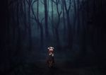 absurd_res basket cape caprine clothing cub darkness female forest hi_res little_red_riding_hood little_red_riding_hood_(copyright) loli mammal psi scared sheep tree young 