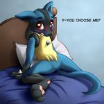  10art1 ambiguous_gender anthro balls barefoot bed biped blue_fur blush canine digitigrade fur gloves_(marking) invalid_tag lucario mammal markings nintendo nude pawpads paws pillow pok&eacute;mon socks_(marking) soles solo spikes spread_legs spreading toes video_games 
